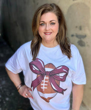 Load image into Gallery viewer, Football Bow T-Shirt